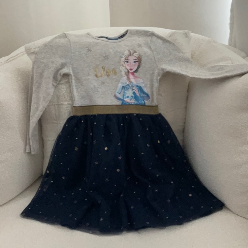 ELSA Gray and Navy Kids Dress